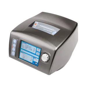 KMV 5010 mechanical ventilator: dark grey body, touchscreen, rotary control knob and buttons on the left